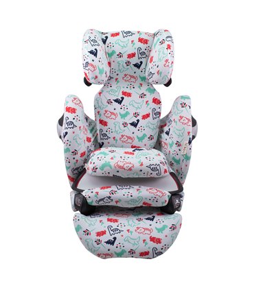 Cybex Pallas M-Fix y S-Fix - Frontal desplegada Dino Party