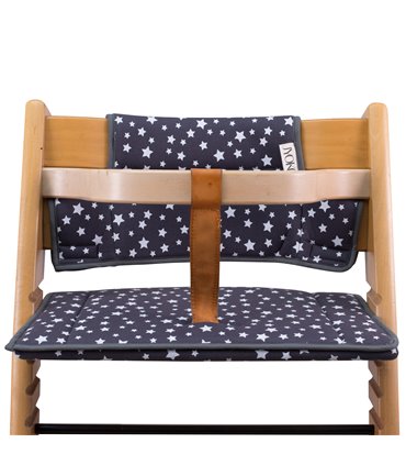 Stokke Tripp trapp - Vista frontal con retenedor Winter Sky