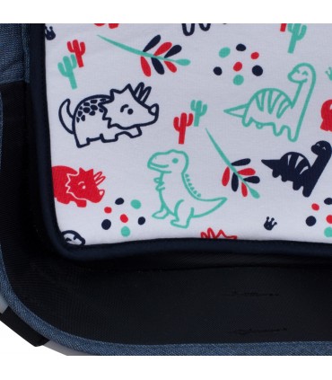 cochecito gemelar - Detalle estampado dino party