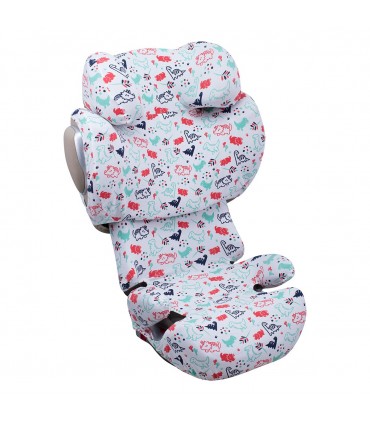 Cybex Solution Q2 y Q3 - Vista 3/4 desplegada Dino Party