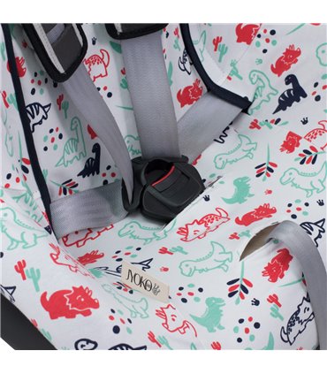 Funda silla coche universal - Ojal para correas de seguridad Dino Party