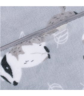 Cobertor - Detalhe da etiqueta do texugo