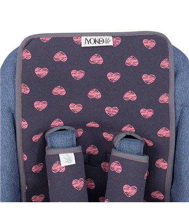 cochecito gemelar - Ojal para correas de seguridad Fluor heart