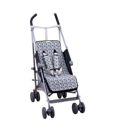 Colchoneta silla paseo - Vista 3/4 Black Rayo