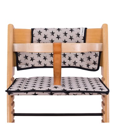 Stokke Tripp trapp - Vista frontal con retenedor Dark Sky