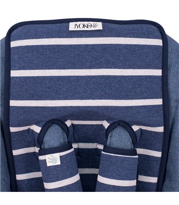 cochecito gemelar - Detalle ojal Sailor stripes