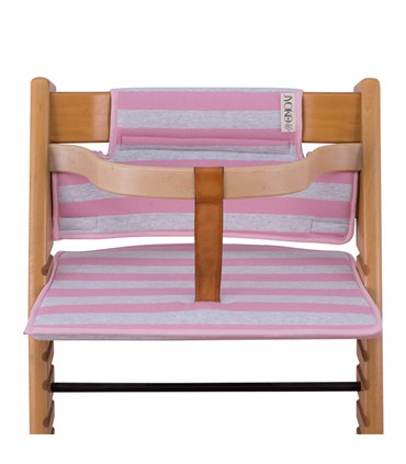 Stokke Tripp trapp - Vista frontal con retenedor Pink Island