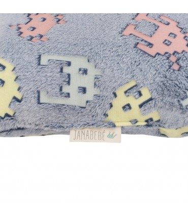 Detalle etiqueta Neon Invaders