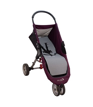 Jogger City mini y Joolz - Vista 3/4 desplegada Vichy