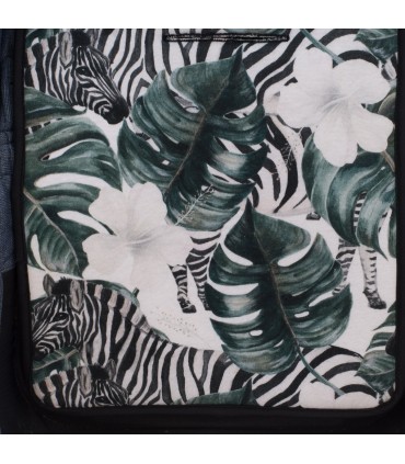 cochecito gemelar - Detalle estampado zebra