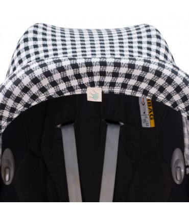 Maxi cosi portabebés - Detalle etiqueta Vichy