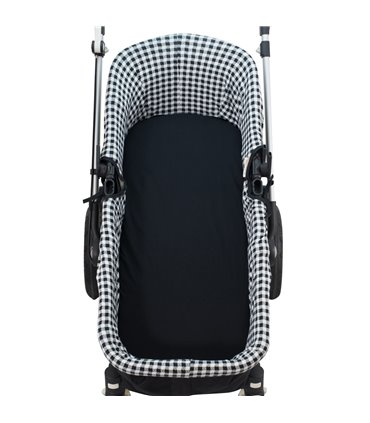 cubre capazo - Vista frontal abierto Vichy