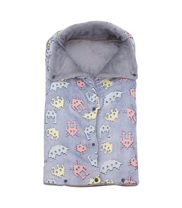 Saco capazo bebe - Vista frontal Neon Invaders