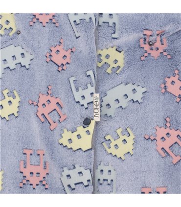 Detalle etiqueta Neon Invaders