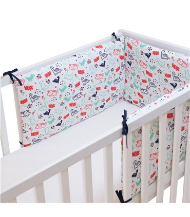 Protector de cuna - Vista en Cuna Dino Party