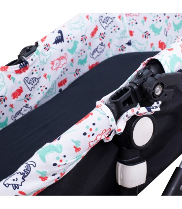 cubre capazo - Vista lateral Dino party