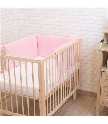 protector de cuna - Vista de uso con modelo Pink sparkles
