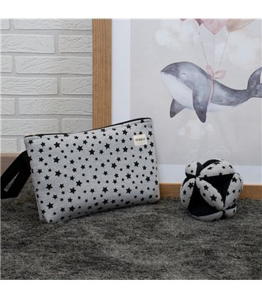 Pelota montessori - Vista frontal abierto Black star