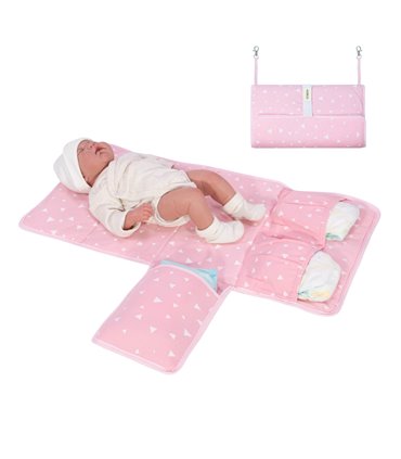 Cambiador bebe - Vista de uso con modelo Pink Sparkles