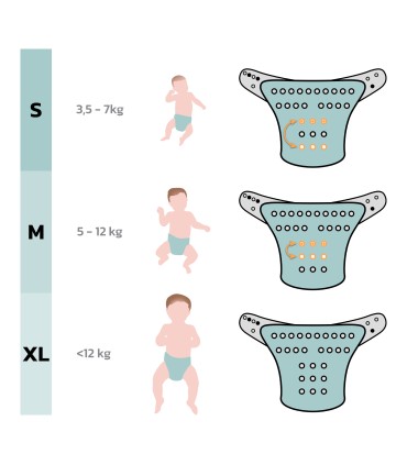 pañales  - Vista de tamaños Vichy