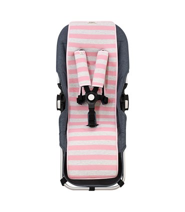 cochecito gemelar - Vista frontal Pink Island