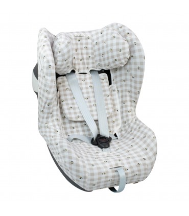 Cybex Sirona M2 y Gb Vaya I size - Vista 3/4 desplegada Picnic Vichy
