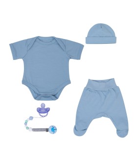 Conjunto primera puesta con Chupetero Baby Blue - 1