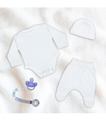 Conjunto primera puesta con Chupetero White Ivory - 8