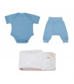 Conjunto primera puesta con capa de baño newborn Baby Blue