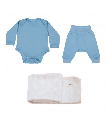 Conjunto primera puesta con capa de baño newborn Baby Blue - 6