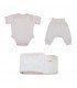 Conjunto primera puesta con capa de baño newborn Cream - 1