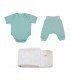 Conjunto primera puesta con capa de baño newborn Pastel Green - 1