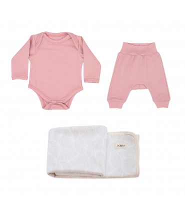 Conjunto primera puesta con capa de baño newborn Rose Quartz - 6