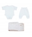 Conjunto primera puesta con capa de baño newborn White Ivory