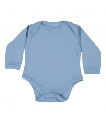 Body de primera puesta para bebé Baby Blue Manga Larga - Vista frontal
