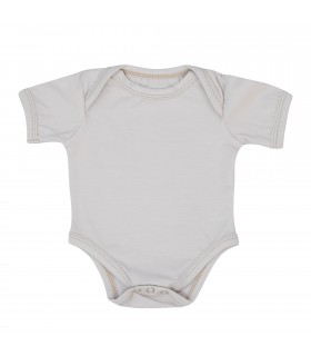 Body de primera puesta para bebé Cream Manga Corta - Vista Frontal