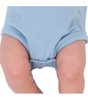 Body de primera puesta para bebé Baby Blue Manga Larga - Detalle Piernas