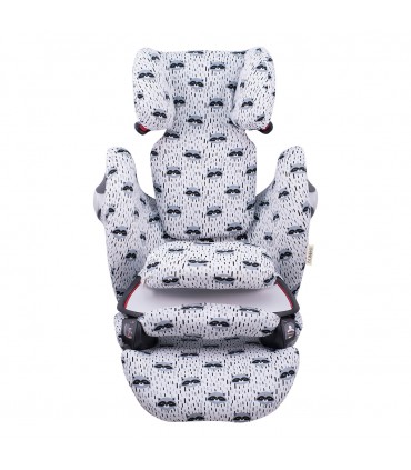 Cybex Pallas M-Fix y S-Fix - Frontal desplegada Racoon Town