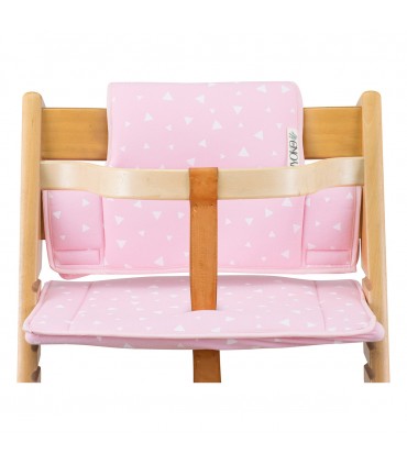 Stokke Tripp trapp - Vista frontal con retenedor Pink Sparkles