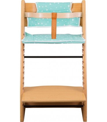 Stokke Tripp trapp - Vista frontal con retenedor Mint Sparkles