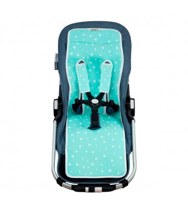 cochecito gemelar - Vista frontal Mint sparkles