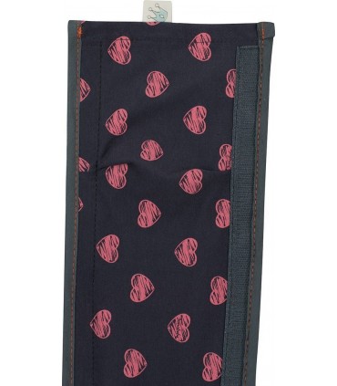 Funda protectora cubre asa gemelar - Detalle velcro Fluor heart 